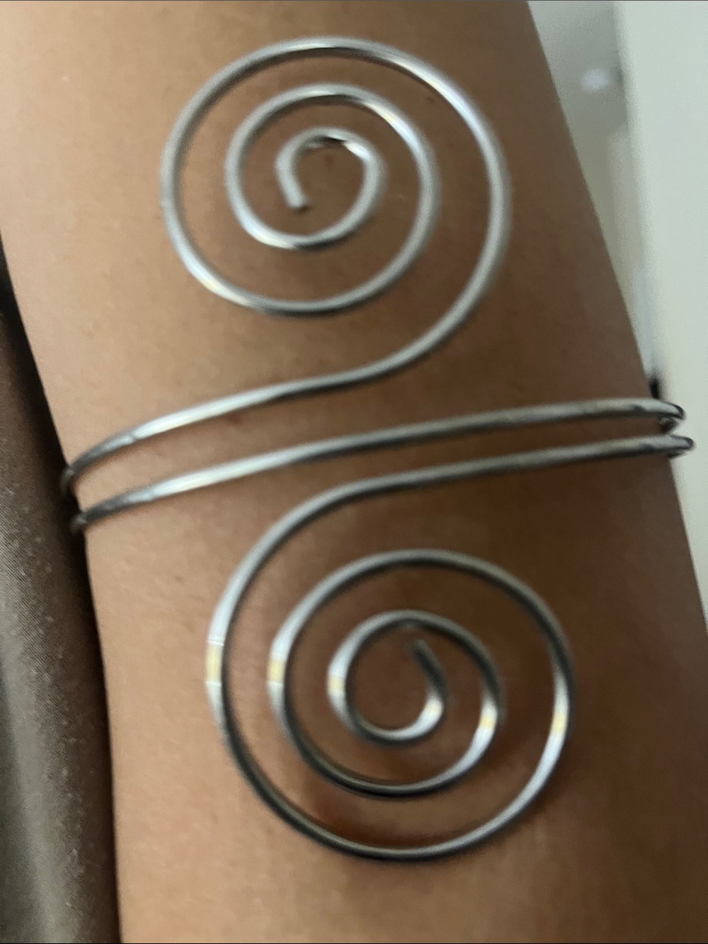 Silver Spiral Wire Cuff Bracelet - Women Jewelry